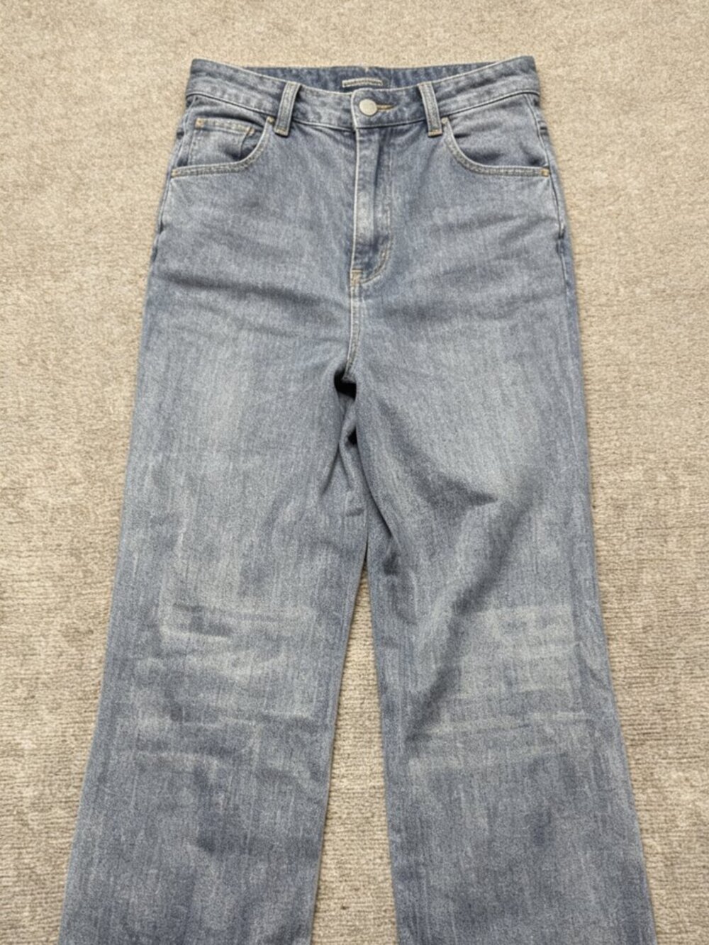 Judy Blue Jeans Womens 15/32 Blue Wide Leg Mid Rise Baggy Hemmed (32x28) - Picture 4 of 4